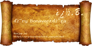 Őry Bonaventúra névjegykártya